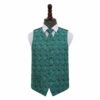 Teal Paisley Wedding Waistcoat and Tie Set