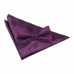 Purple Paisley Bow Tie and Pocket Square Set Purple Paisley Bow Tie and Pocket Square Set