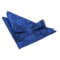 Royal Blue Paisley Bow Tie and Pocket Square Set Royal Blue Paisley Bow Tie and Pocket Square Set