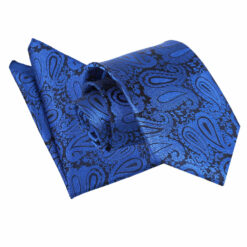 Royal Blue Paisley Tie and Pocket Square Set Royal Blue Paisley Tie and Pocket Square Set