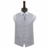 Silver Paisley Wedding Waistcoat and Cravat Set