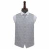Silver Paisley Wedding Waistcoat And Tie 4pc Set