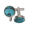 Teal Paisley Cufflinks