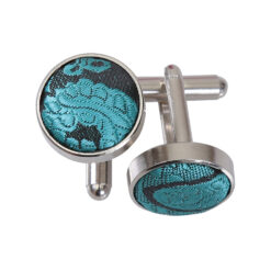 Teal Paisley Cufflinks