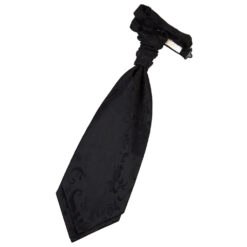 Black Floral Pre-Tied Wedding Cravat Black Floral Pre-Tied Wedding Cravat