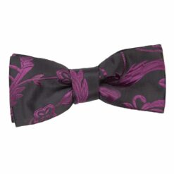 Black and Purple Floral Pre-Tied Bow Tie for Boys Black and Purple Floral Pre-Tied Bow Tie for Boys
