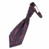 Black and Purple Floral Pre-Tied Wedding Cravat for Boys