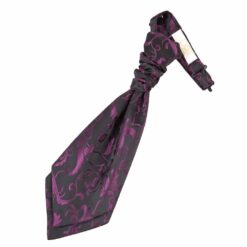 Black and Purple Floral Pre-Tied Wedding Cravat for Boys Black and Purple Floral Pre-Tied Wedding Cravat for Boys