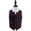 Black and Purple Floral Wedding Waistcoat for Boys