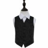 Black Floral Wedding Waistcoat for Boys