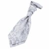 Silver Floral Pre-Tied Wedding Cravat for Boys