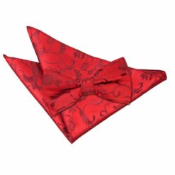 Burgundy Floral Bow Tie and Pocket Square Set Burgundy Floral Bow Tie and Pocket Square Set