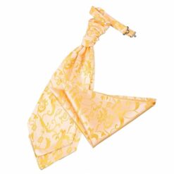 Gold Floral Wedding Cravat and Pocket Square Set Gold Floral Wedding Cravat and Pocket Square Set
