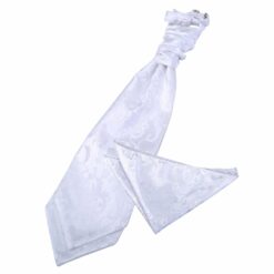 White Floral Wedding Cravat and Pocket Square Set White Floral Wedding Cravat and Pocket Square Set