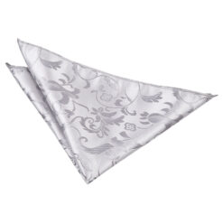 Silver Floral Pocket Square Silver Floral Pocket Square