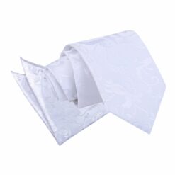 White Floral Tie and Pocket Square Set White Floral Tie and Pocket Square Set