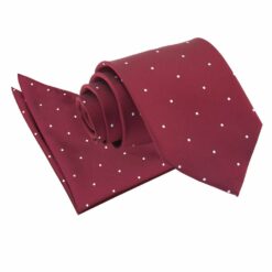Burgundy Pin Dot Tie and Pocket Square Set Burgundy Pin Dot Tie and Pocket Square Set