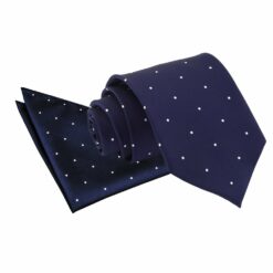 Navy Blue Pin Dot Tie and Pocket Square Set Navy Blue Pin Dot Tie and Pocket Square Set