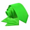 Apple Green Plain Satin Tie and Pocket Square Set for Boys