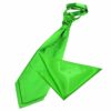 Apple Green Plain Satin Wedding Cravat and Pocket Square Set
