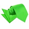 Apple Green Plain Satin Tie and Pocket Square Set