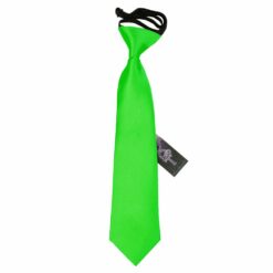 Apple Green Plain Satin Elasticated Tie For Boys Apple Green Plain Satin Elasticated Tie For Boys