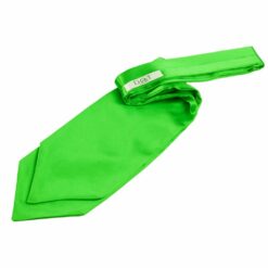 Apple Green Plain Satin Self-Tie Wedding Cravat