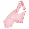 Baby Pink Plain Satin Wedding Cravat and Pocket Square Set for Boys