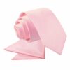 Baby Pink Plain Satin Tie and Pocket Square Set for Boys