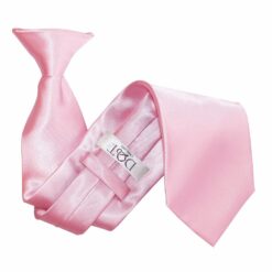 Baby Pink Plain Satin Clip On Tie