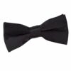 Black Plain Satin Pre-Tied Bow Tie for Boys