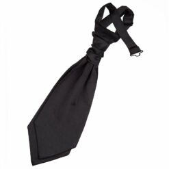 Black Plain Satin Pre-Tied Wedding Cravat for Boys