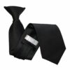 Black Plain Satin Clip On Tie