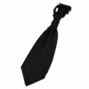 Black Plain Satin Pre-Tied Wedding Cravat