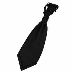 Black Plain Satin Pre-Tied Wedding Cravat
