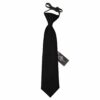 Black Plain Satin Elasticated Tie For Boys