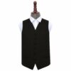 Black Plain Satin Wedding Waistcoat