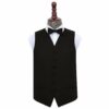 Black Plain Satin Wedding Waistcoat and Bow Tie Set