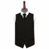 Black Plain Satin Wedding Waistcoat and Cravat Set