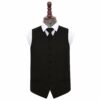 Black Plain Satin Wedding Waistcoat and Tie Set