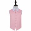 Baby Pink Plain Satin Wedding Waistcoat and Cravat Set for Boys