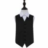 Black Plain Satin Wedding Waistcoat for Boys