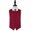 Burgundy Plain Satin Wedding Waistcoat and Tie Set for Boys