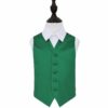 Emerald Green Plain Satin Wedding Waistcoat for Boys