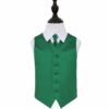 Emerald Green Plain Satin Wedding Waistcoat and Tie Set for Boys