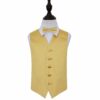 Gold Plain Satin Wedding Waistcoat and Bow Tie Set for Boys