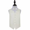 Ivory Plain Satin Wedding Waistcoat and Bow Tie Set for Boys