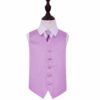 Lilac Plain Satin Wedding Waistcoat and Tie Set for Boys