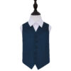 Navy Blue Plain Satin Wedding Waistcoat for Boys
