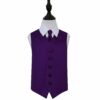 Purple Plain Satin Wedding Waistcoat and Tie Set for Boys